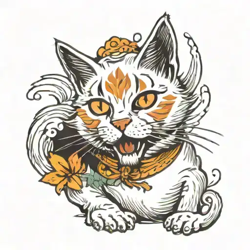 An Orange And White Cat Dressed As A Ghost