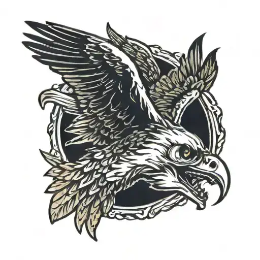 Eagle Holding Skull With Watch In Mouth
