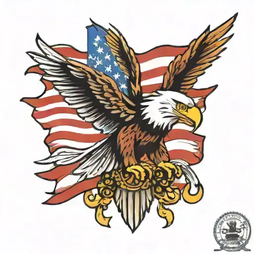 Eagle And Flag