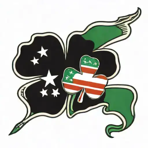 Shamrock Irish Flag American Flag