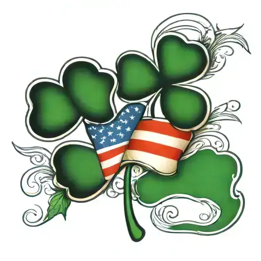 Shamrock Irish Flag American Flag
