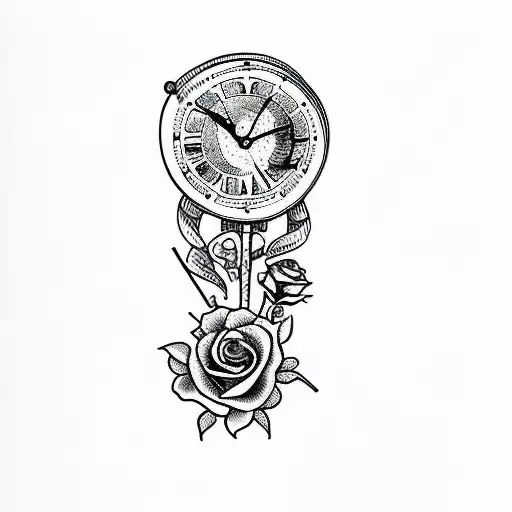 A Clock With Roses On It