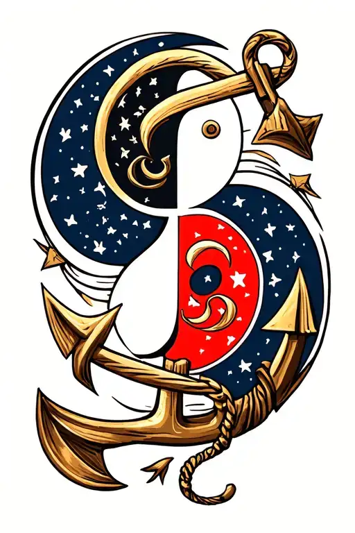 Ying Yang With Anchor