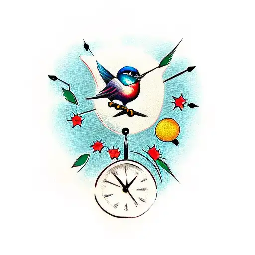 Bird With Clock