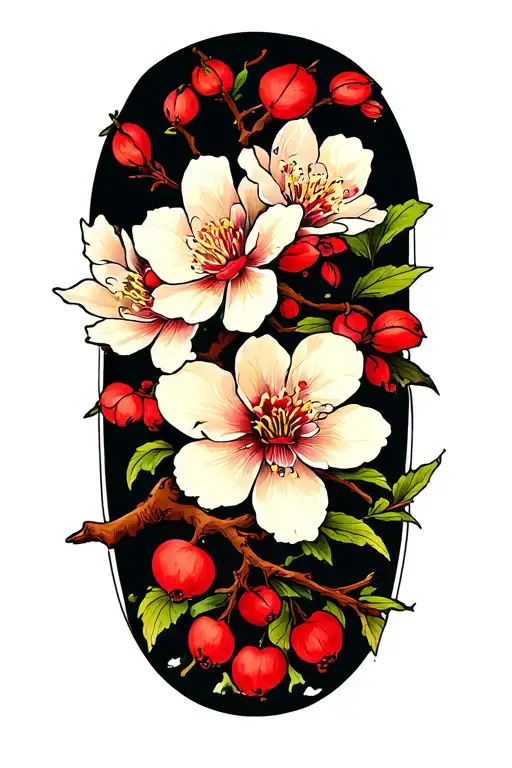 Chinese Cherry Blossom Branch