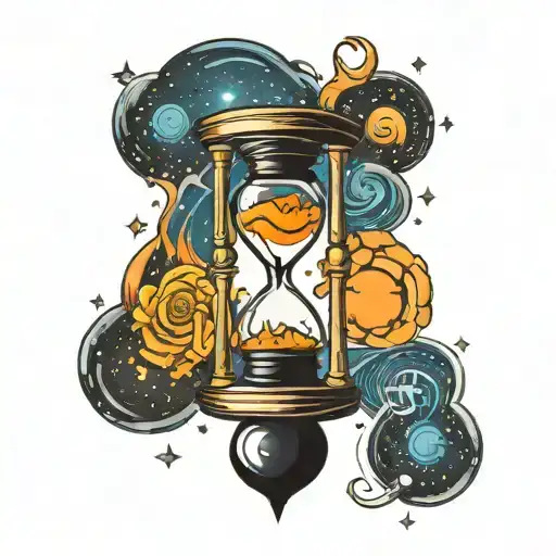 Cosmic Hourglass With A Galaxy And A Blackhole Inside