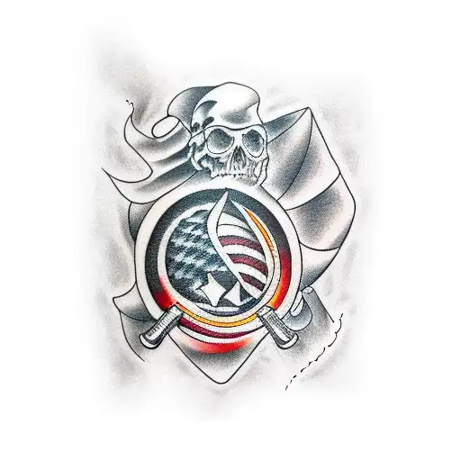 Black And Grey Full Arm Sleeve American