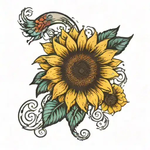 The Word 'Sssoeur' Written And A Sunflower Blooming