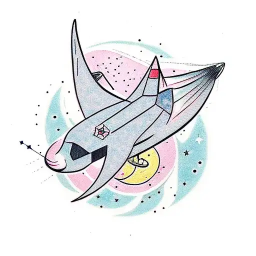 An Animal Constellation With A Spaceship Flying Through It