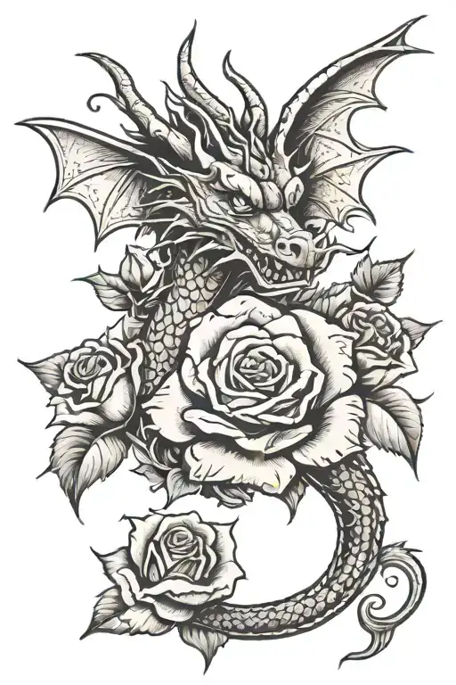 Dragon And Rose