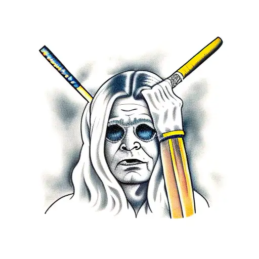 Ozzy Osbourne With A Bat Traditional