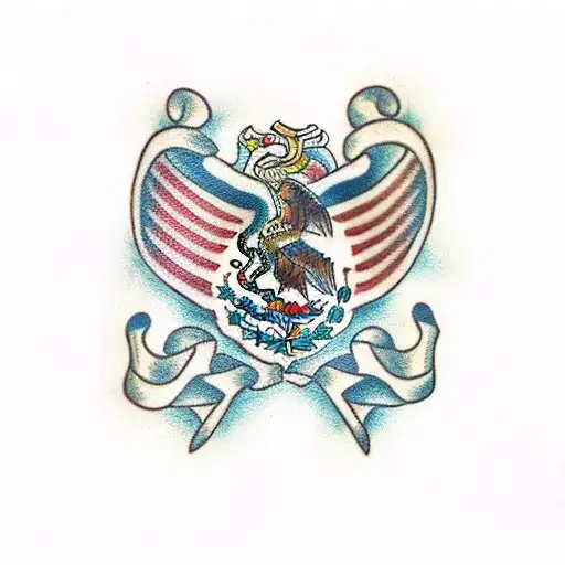 Mexican And American Flag Mix