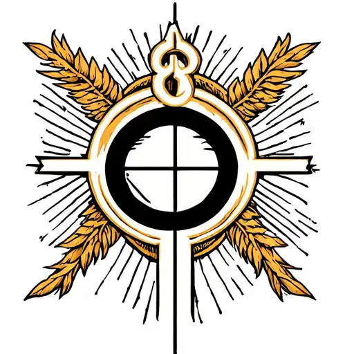 Alpha And Omega Symbol With A Cross