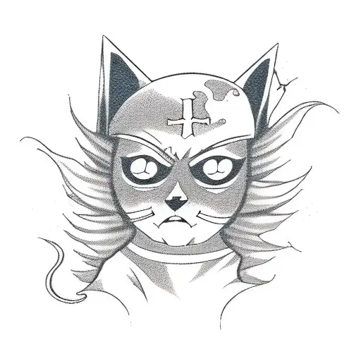 A Spooky And Mystical Anime-inspired Scene Featuring Children And A Cat