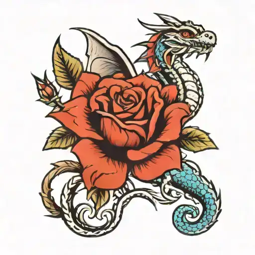 Roses And Luck Dragon