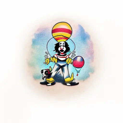 Clown With A Dog Ballon And A Glove Ballon