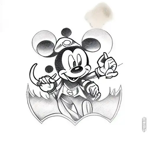 Evil Mickey Mouse With Chainsaw