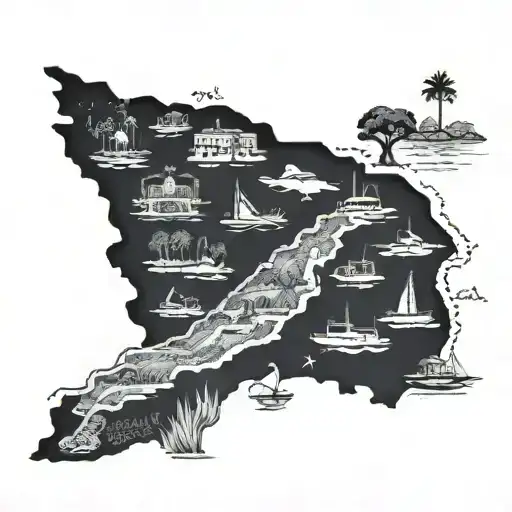 64 Impala In A Map Of California State Outline