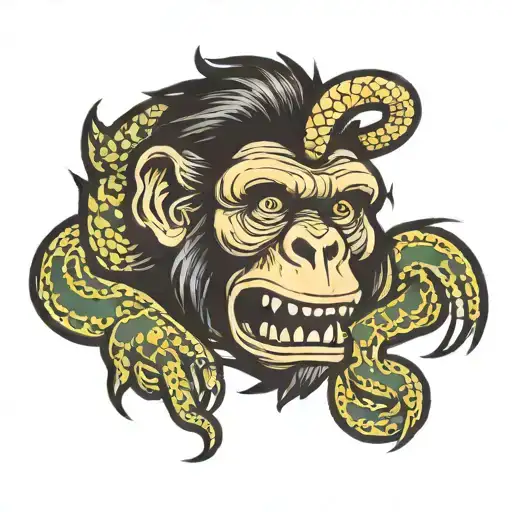 Ape Killed By Snake