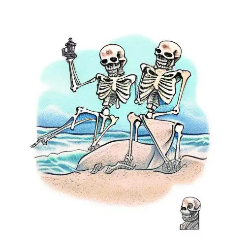 Skeleton Couple Beach