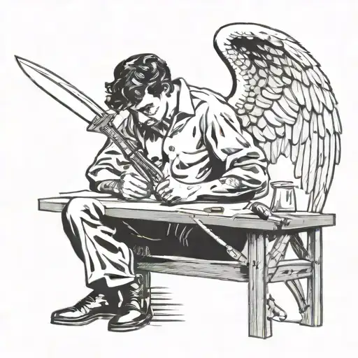 Angel Sharpening His Knife