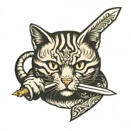 Cat Holding A Sword