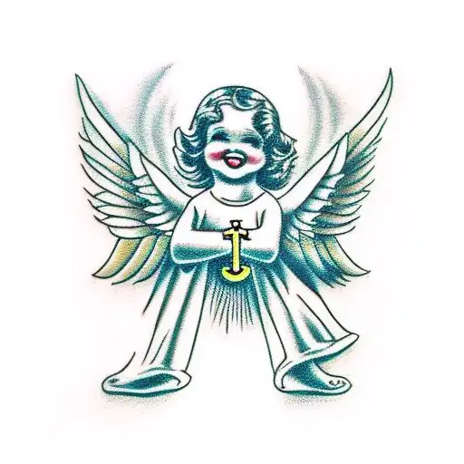 Angel Holding A Razorblade