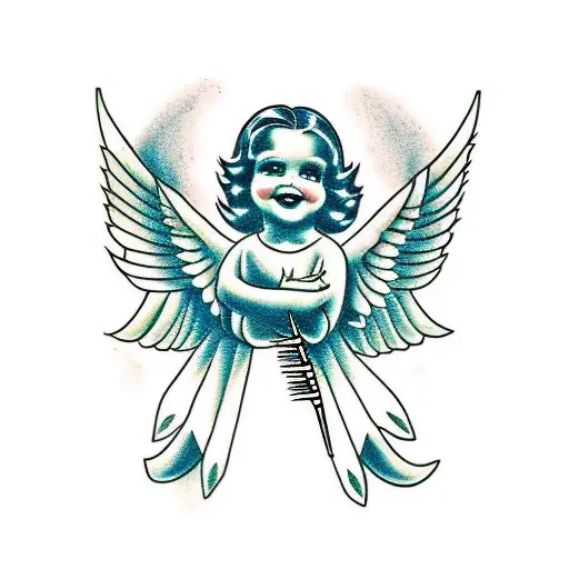 Angel Holding A Razorblade