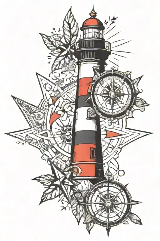 Lighthouse And Compass