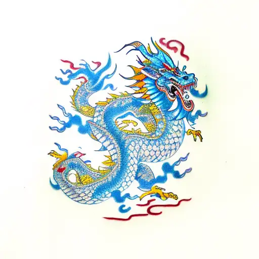 Chinese Dragon With Chinese Writing