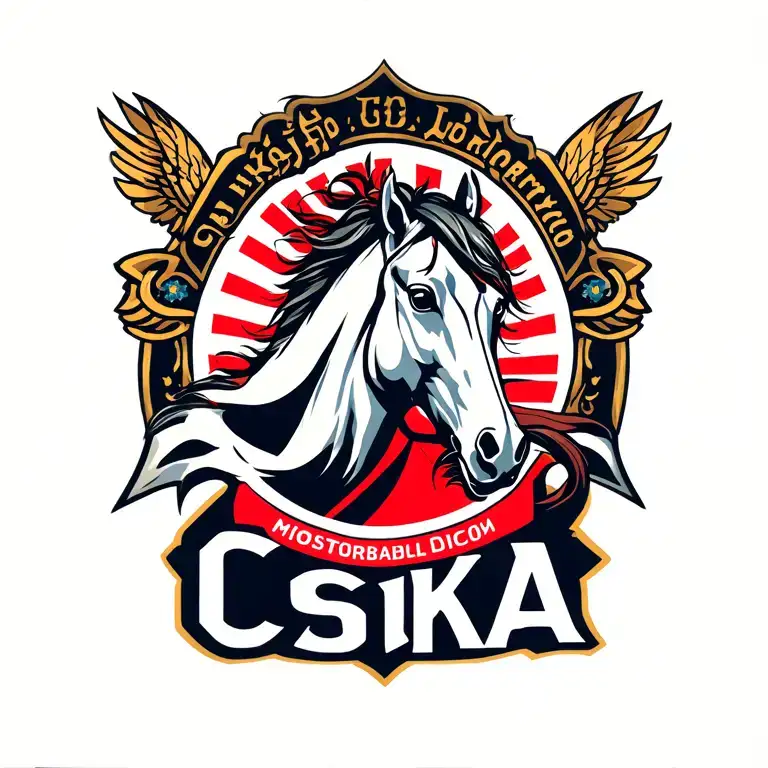 The Horse Of The Cska Football Club Moscow In The Style Of Oldskul