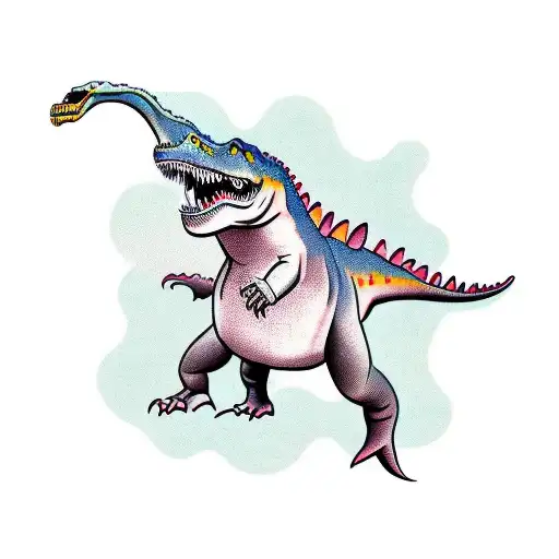 Dinosaur Playing Electric Guitar