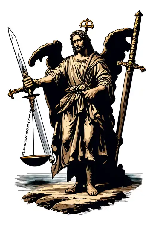 Saint Michel With A Sword And A Scale