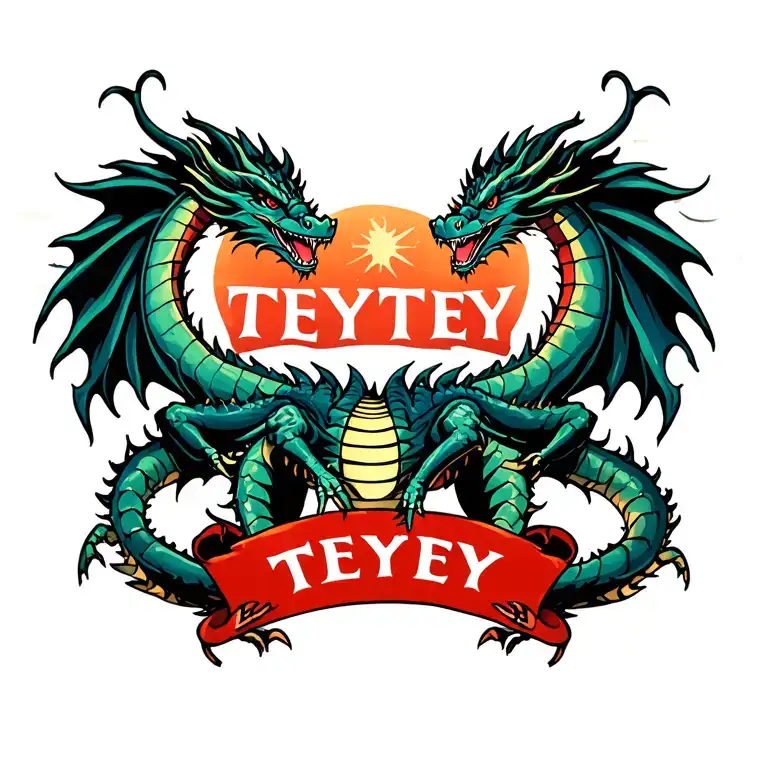 Dragon And Scorpio Zodiac With The Name Teytey