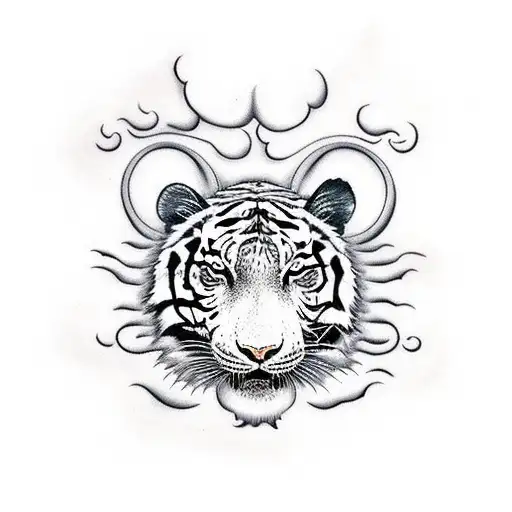 Ying Yang With A Tiger And Ox