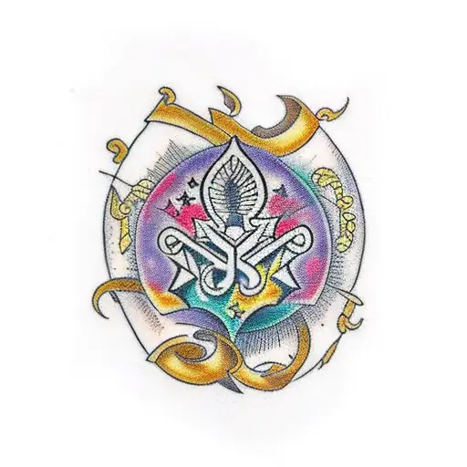 Traditional Tattoo For Showing Background Of Persia