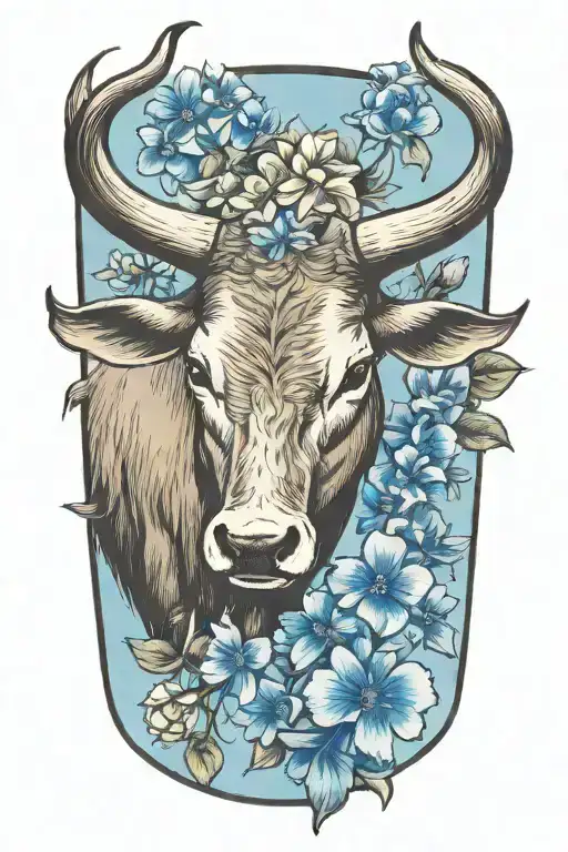 Long Horn And Blue Bonnets