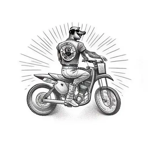 A Package Delivery Person With A Pitbull Riding A Dirtbike