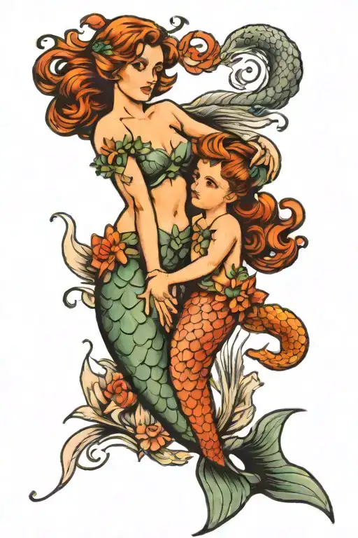 Mermaid With Child