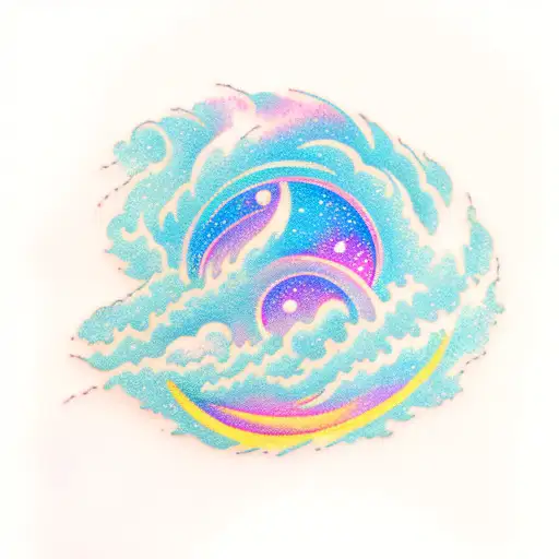 Northern Lights Galaxy Sky Wave Sand