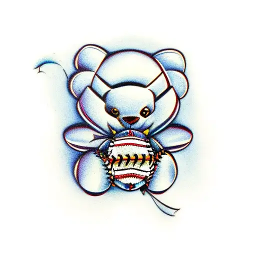 Butterfly Teddy Bear And Baseball