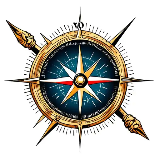 A Compass Combined With The Zodiac Sign Cancer As A