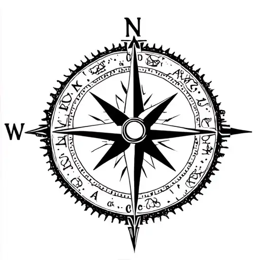 A Compass Combined With The Zodiac Sign Cancer As A