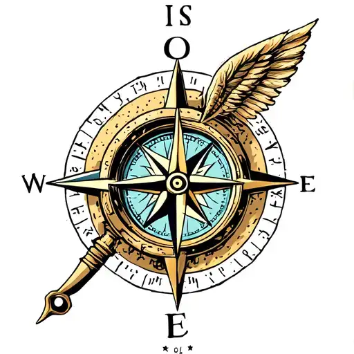 A Compass Combined With The Zodiac Sign Cancer As A