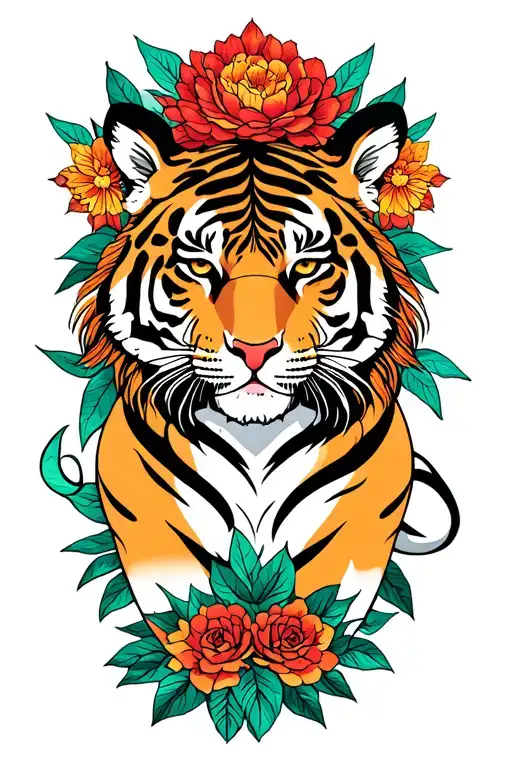 Tiger In Nature Goddess Laying