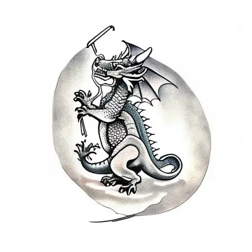 Dragon Holding A Squirrel