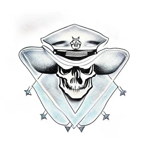 Unique Army Skull With Beret