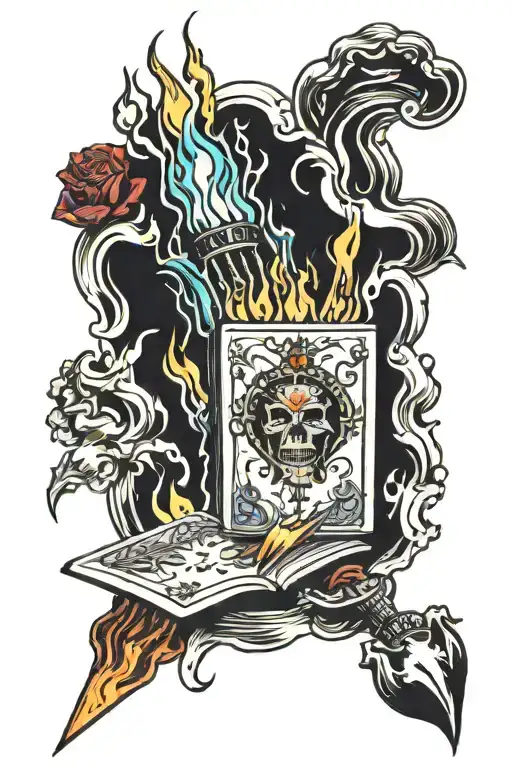 Tarot Cards On Fire