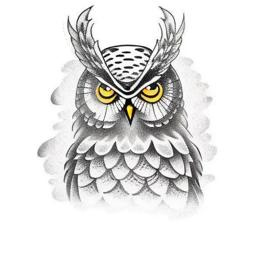 Roman Column With Owl Perched On Top