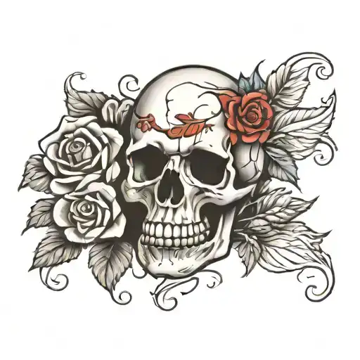 Girl Skull Roses